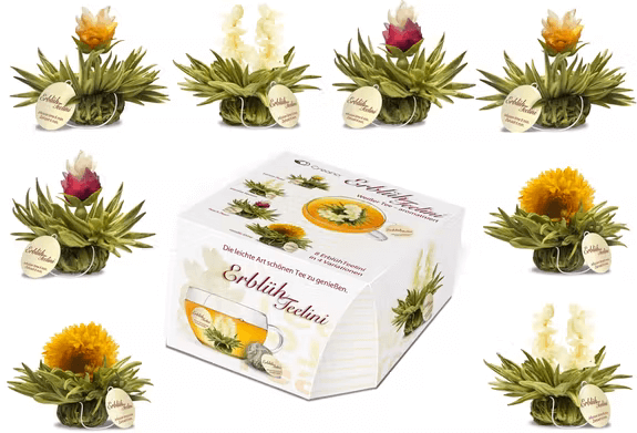 Boîte de 8 fleurs de thé blanc aux fleurs et fruits magiques