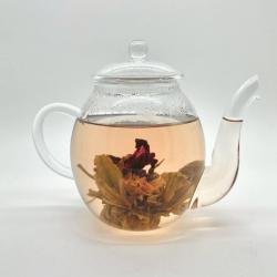 Teelini fleuri Creano, coffret cadeau fleurs de thé avec verre à